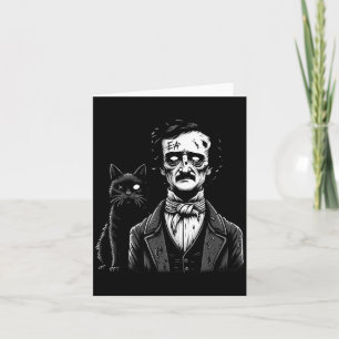 Cartão Edgar Allan Poe Zumbi O Gato Preto Diversão de Hal