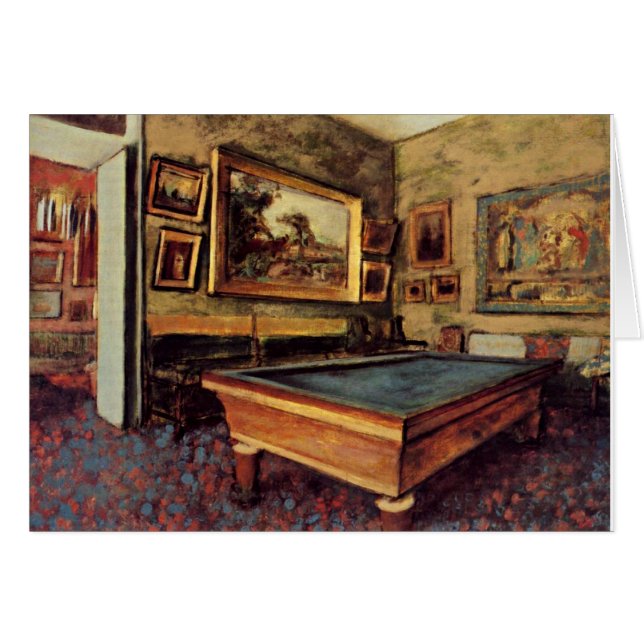 Cartão Edgar Degas, A Sala de Bilhar (Frente Horizontal)