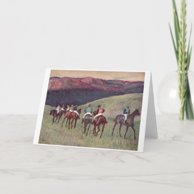 Cartão Edgar Degas - cavalos de raça que treinam 1894 (Frente)