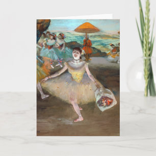 Cartão Edgar Degas - Dançarina com Buquê, Curvando-se no