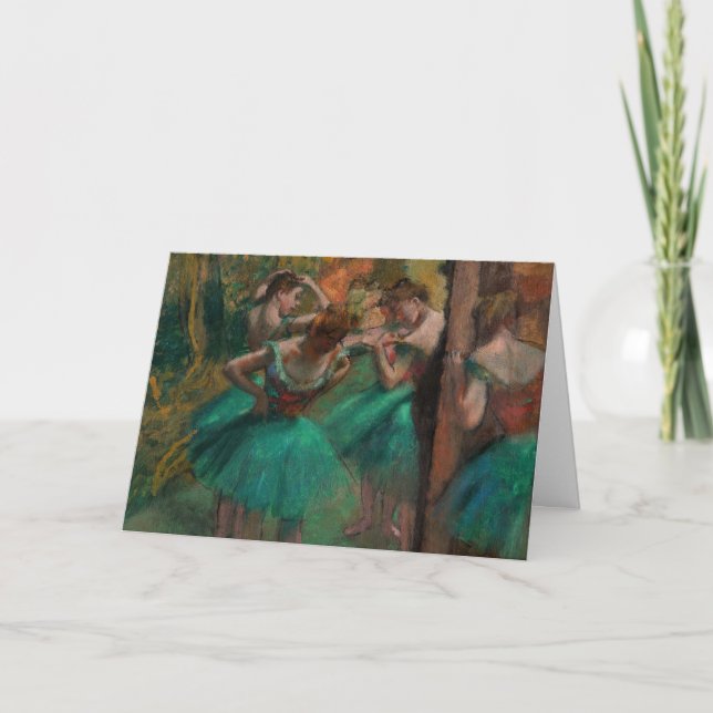 Cartão Edgar Degas - Dançarinos, Rosa e Verde (Frente)