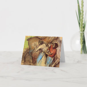 Cartão Edgar Degas - Duas mulheres lavando cavalos