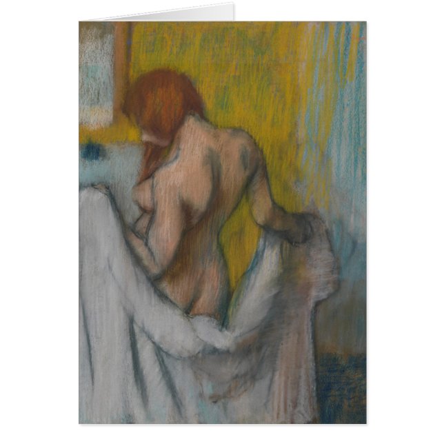 Cartão Edgar Degas | Mulher com uma toalha (Frente)