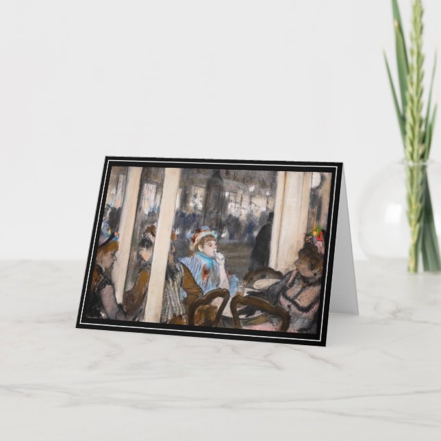 Cartão Edgar Degas - Mulheres num Café Terrace à Noite (Frente)