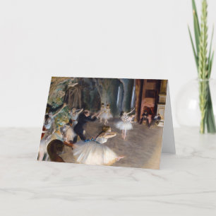 Cartão Edgar Degas - O ensaio do Balé no palco