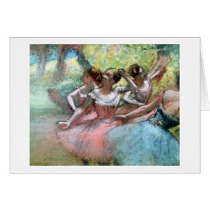 Cartão Edgar Degas quatro bailarinas no palco