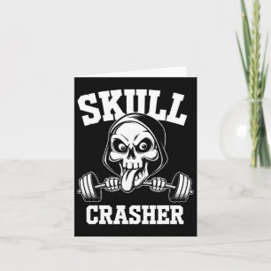 Cartão Edgy Skull Bodybuilding Barbell Tongue Workout Gym