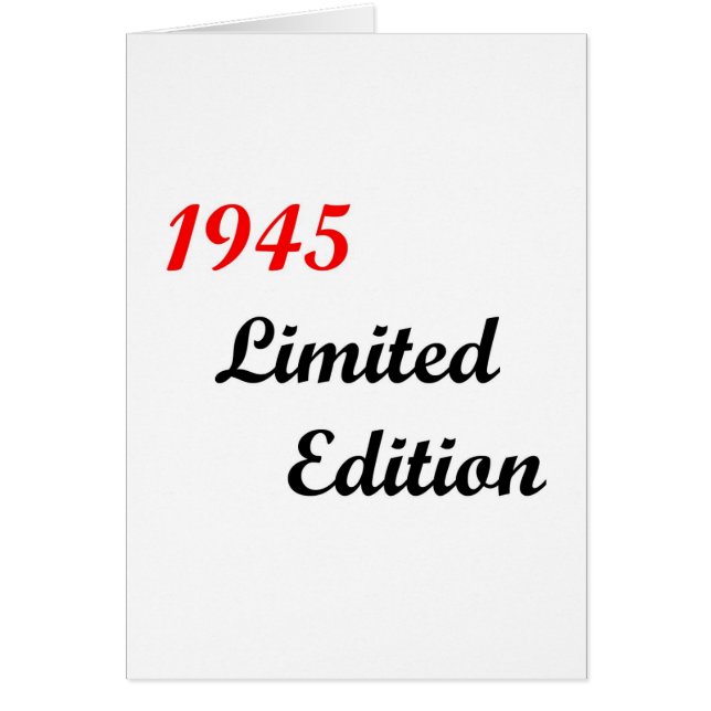 Cartão Edição 1945 limitada (Frente)