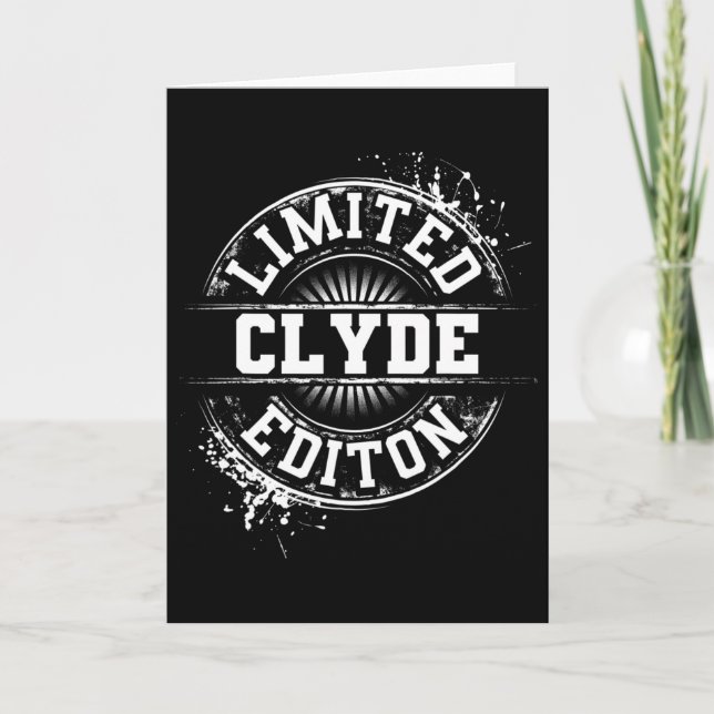 Cartão Edição Limitada Clyde Piada de Nome Personalizado  (Frente)