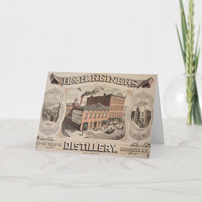 Cartão Edifício De Destilação H. E. Reiners No Brooklyn,  (Frente)