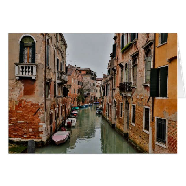 Cartão Edifícios ao longo dos canais de Veneza (Frente Horizontal)