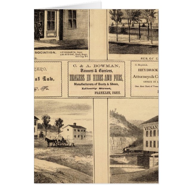 Cartão Edifícios, Cidade de Petróleo, Franklin, Fazenda d (Frente)
