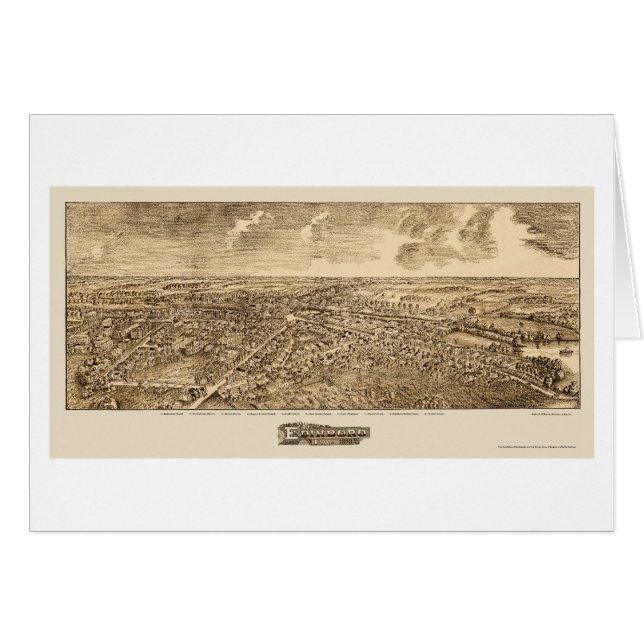 Cartão Edinboro, mapa panorâmico do PA - 1898 (Frente Horizontal)