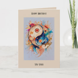 Cartão editável de abstrato de aniversário feliz-y