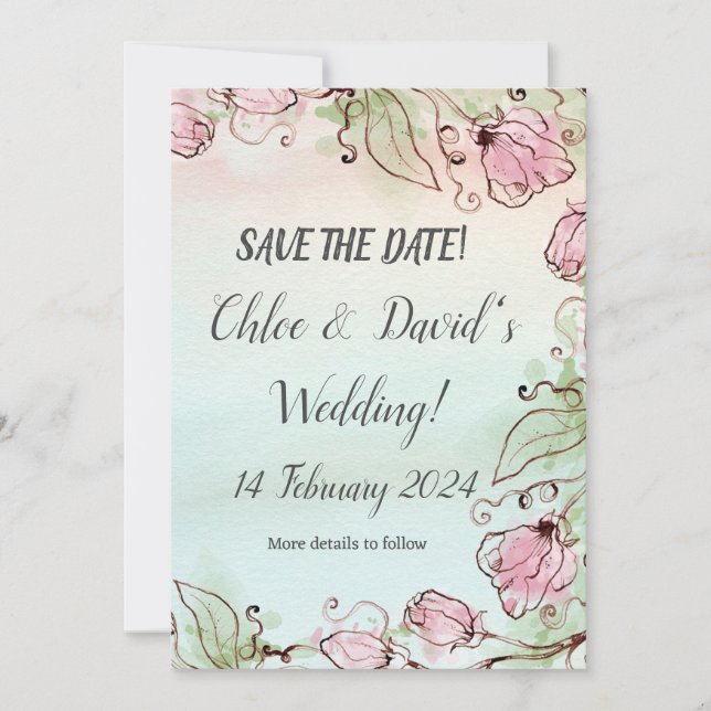 cartão EDITÁVEL SALVE A DATA DO CASAMENTO! (Frente)
