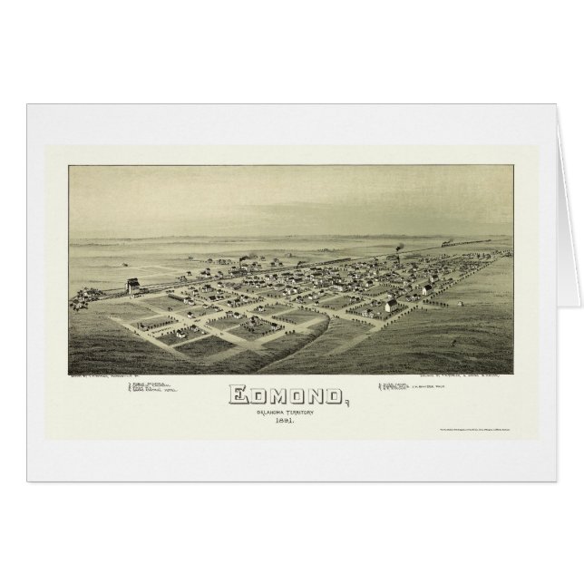 Cartão Edmond, mapa panorâmico da APROVAÇÃO - 1891 (Frente Horizontal)