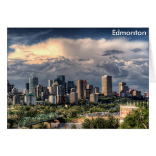 Cartão Edmonton, linha do horizonte do Canadá