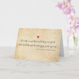 Cartão Edmund Spenser - citação de poeta inglesa do sécul