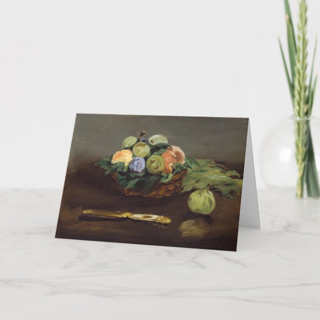 Cartão Edouard Manet - Cesta de Frutas (Frente)