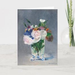 Cartão Edouard Manet - Flores em um Vaso de Cristal