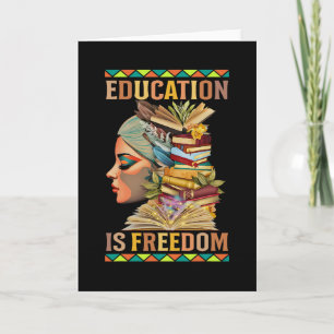 Cartão Educação É Liberdade História Afro-Americana Negra