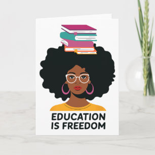Cartão Educação É Liberdade Professor Negro Livros Histór