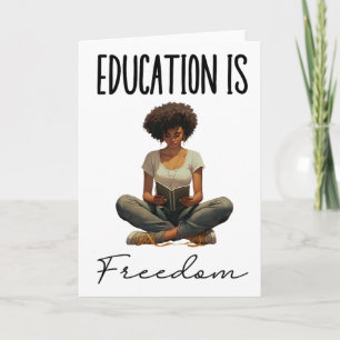 Cartão Educação É Liberdade Professor Negro Livros Histór