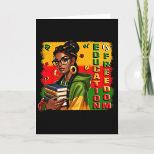 Cartão Educação É Liberdade Professor Negro Livros Histór