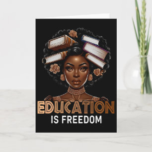 Cartão Educação É Liberdade Professor Negro Livros Histór