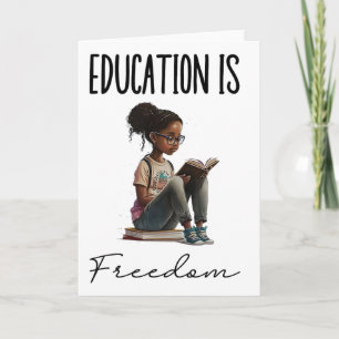 Cartão Educação É Liberdade Professor Negro Livros Histór