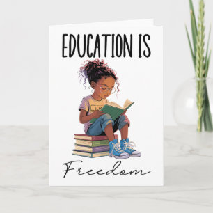 Cartão Educação É Liberdade Professor Negro Livros Histór