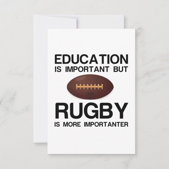Cartão Educação e rugby (Frente)