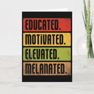 Cartão Educado Motivado Elevado Melanizado Bhm Afro Bla