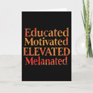 Cartão Educado Motivado Elevado Melanizado Orgulho Bhm