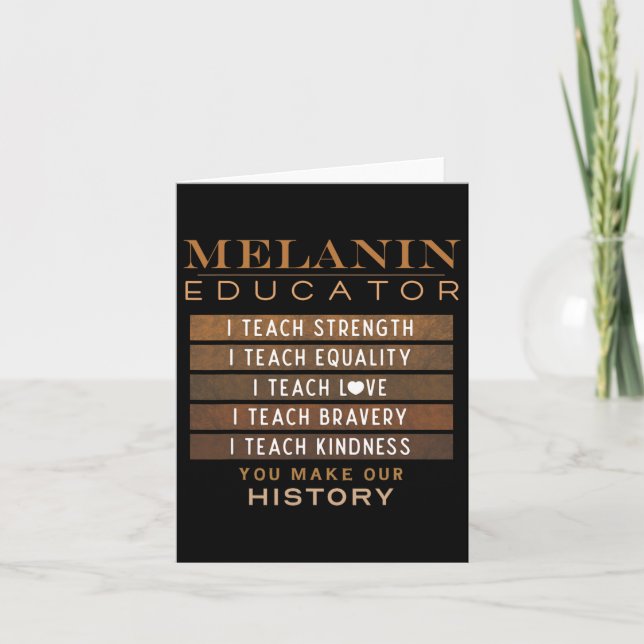 Cartão Educador de Melanina Professores Negros Afro-Ameri (Frente)