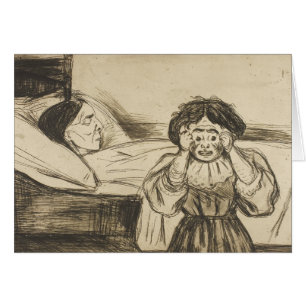 Cartão Edvard Munch - A mãe Morto e seu filho