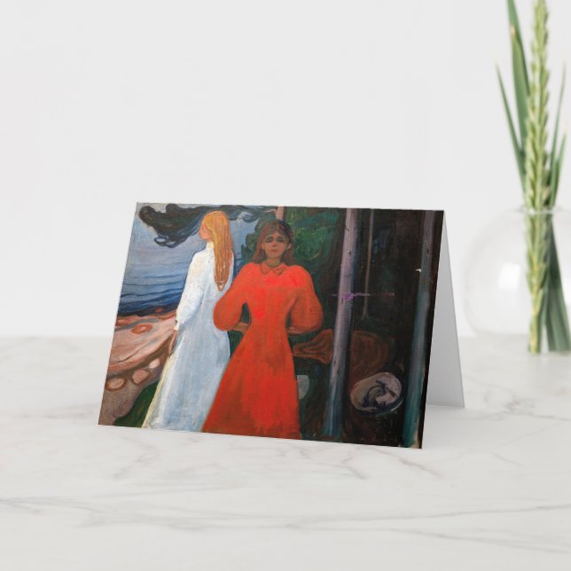 Cartão Edvard Munch - Vermelho e Branco (Frente)