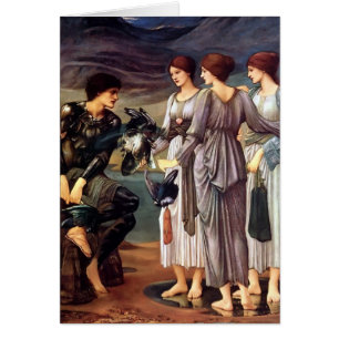 Cartão Edward Burne-Jones o armamento de Perseus