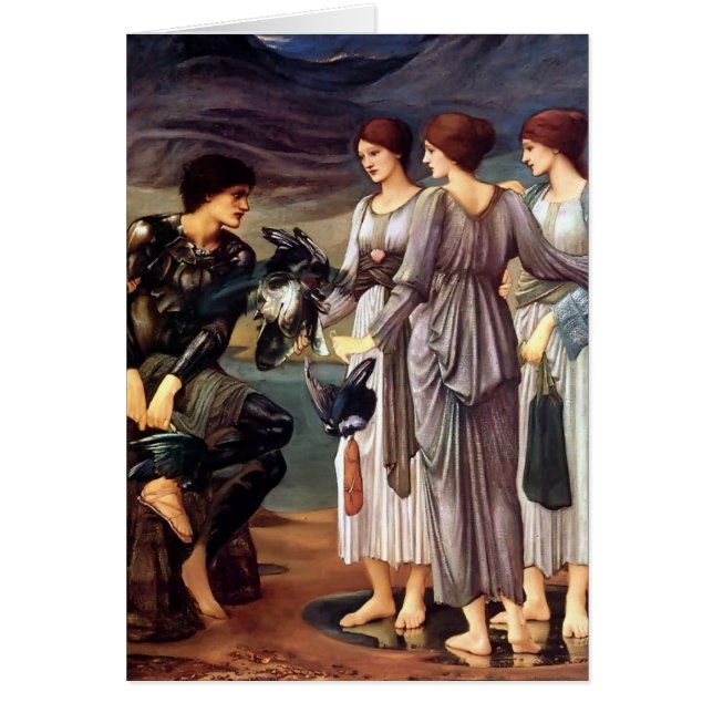 Cartão Edward Burne-Jones o armamento de Perseus (Frente)