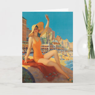 Cartão Edward Mason Eggleston Atlantic City Beach