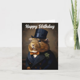 Cartão Edwardian Guiné Pig Gentlemday Aniversário