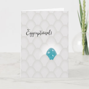 Cartão Eggcepcional! Ovo Congratulações Azul Brilhante