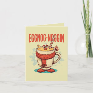 Cartão Eggnog-noggin – Piada engraçada de Natal com Eggno