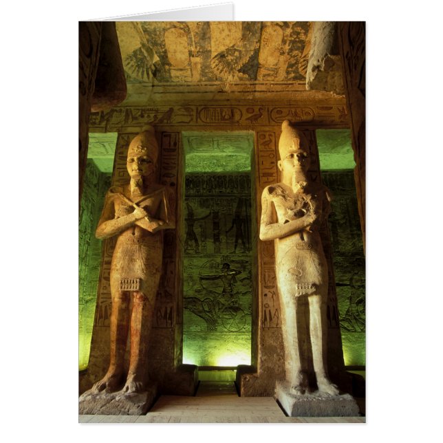 Cartão Egito, Abu Simbel, Estátua de Ramsés II, (Frente)