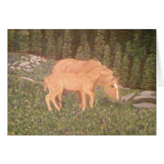 Cartão Égua e potro (Frente horizontal)