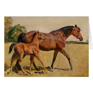 Cartão Égua e potro por Munnings