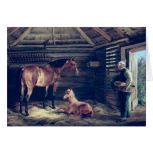 Cartão Égua inglesa com ela potros, 1833