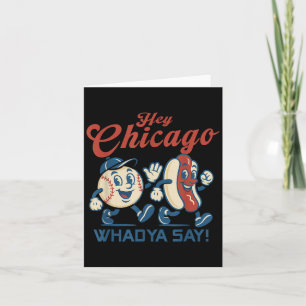 Cartão Ei Chicago Whadya Diga Gráfico de Beisebol de Cach