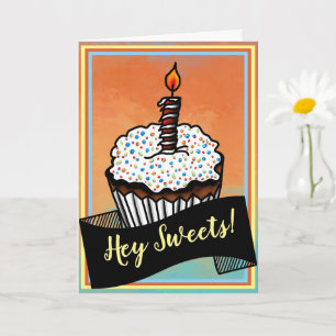 Cartão Ei Doce, Feliz Aniversário Cupcake