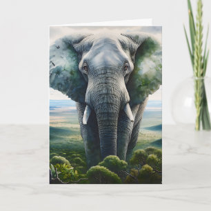 Cartão Ei Você, Apenas Dizendo Oi!   Elefante Cute
